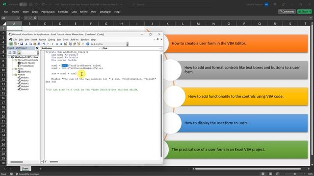 #15 How to Create User Forms in Excel VBA A Step by Step Guide смотреть онлайн