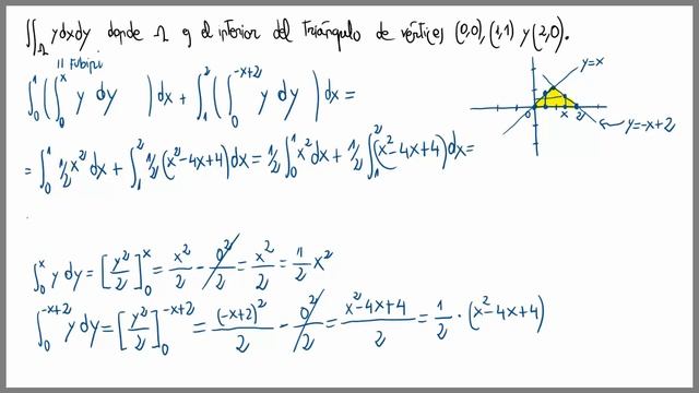 ⭐️ INTEGRALES DOBLES, Integral múltiple en un triángulo, teorema de Fubini смотреть онлайн