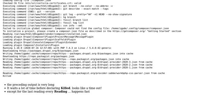 Drupal: Composer killed when installing a module смотреть онлайн