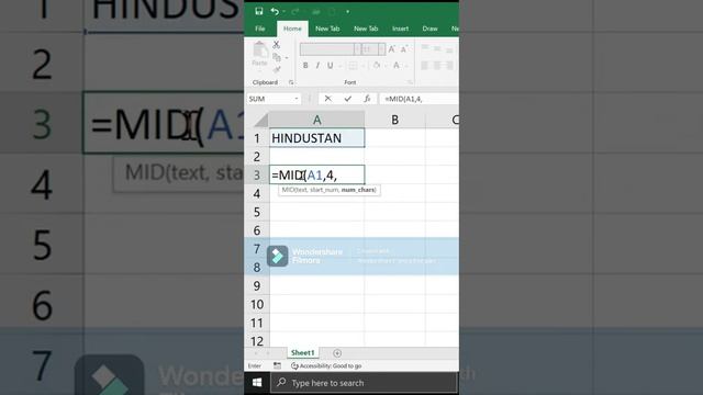 =MID FUNCTION IN EXCEL#short смотреть онлайн