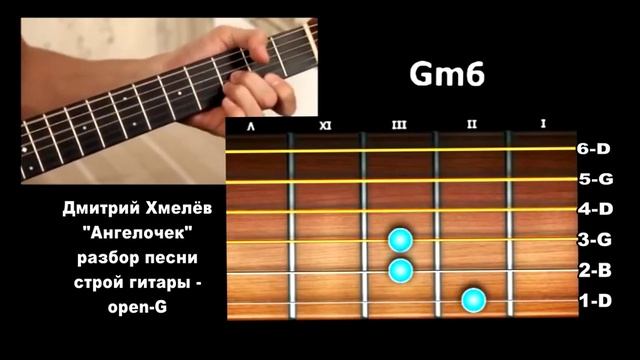 Д Хмелёв =Ангелочек= разбор в open G смотреть онлайн