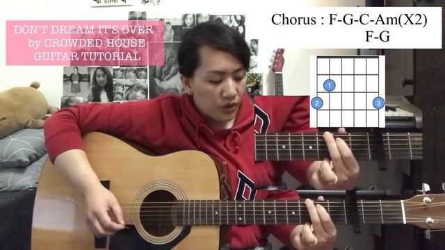 DON'T DREAM IT'S OVER | CROWDED HOUSE | GUITAR TUTORIAL смотреть онлайн