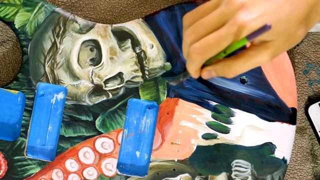 How to custom paint an incredible electric guitar with acrylic paint смотреть онлайн