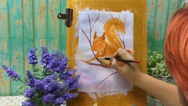 Белочка на веточке. смотреть онлайн