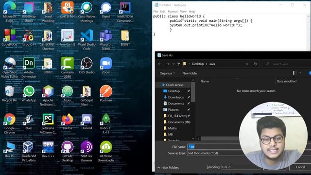 Java through Notepad & Command Prompt смотреть онлайн