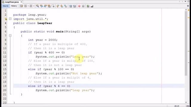Check if a given year is Leap Year | Java смотреть онлайн