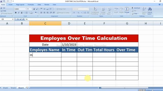 Employes Over time Calculation in excel // एक्सेल मे टाइम्स calculation करना सीखे // Basic excel смотреть онлайн