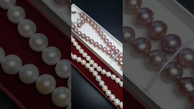 Два комплекта, натуральный жемчуг высокой категории! #кольеизжемчуга смотреть онлайн