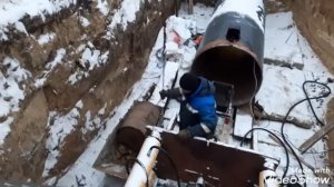 Продавливание стального футляра 1200 мм