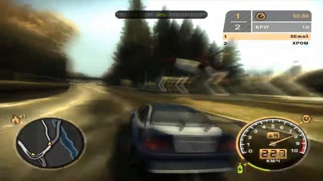 Need for Speed Most Wanted Режим Кольцо карта Питерсбург лучшее время 1.59,92 на М3 GTR смотреть онлайн