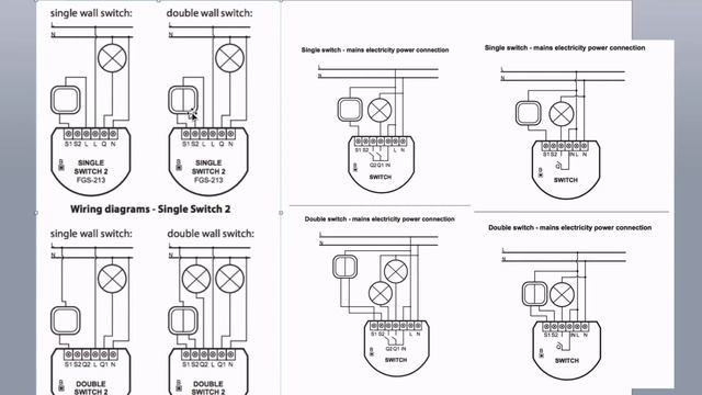 Fibaro Relays - Wiring Diagram Overview - Z-Wave - FGS213 - FGS223 - FGS212 - FGS222 смотреть онлайн