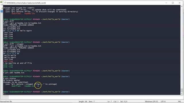 להוריד קובץ מאיזור ההכנה של גיט - Git: remove file from staging area смотреть онлайн