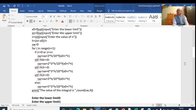 Python program for weddles rule смотреть онлайн