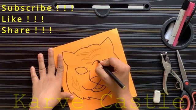 Tiger face mask | Tiger mask | How to make Tiger mask | Tiger mask making | Animal face mask смотреть онлайн