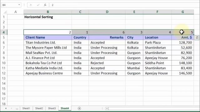 Data Sorting in Excel : Rearrange Columns with Horizontal (SIDEWAYS) Sorting смотреть онлайн
