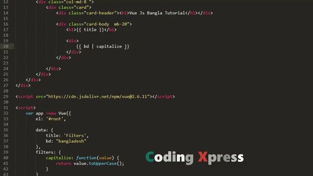 Vue.js Bangla Tutorial | VueJS Filters | Part 22 | Coding Xpress смотреть онлайн