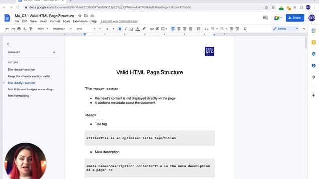 Valid HTML Page Structure (Tech SEO Pro course free preview) смотреть онлайн