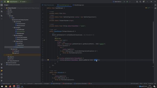 TeleportSystem SpawnManager! Minecraft 1.20.2 Plugin Programmieren in IntelliJ [Teil 16] смотреть онлайн