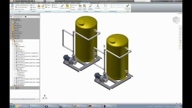 Autodesk Inventor - Copy a tube and pipe run смотреть онлайн