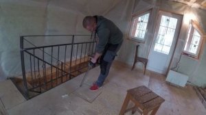 Установка печи-камина Везувий ПК-01 с дымоходом.