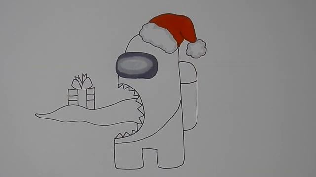 How to draw a TRAITOR AMONG as in a Santa Claus hat/Как нарисовать ПРЕДАТЕЛЯ АМОНГ АС смотреть онлайн