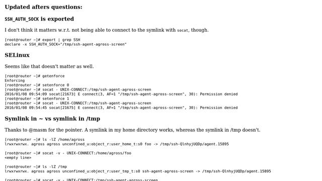 Unix & Linux: root cannot connect to symlinked socket of other user смотреть онлайн