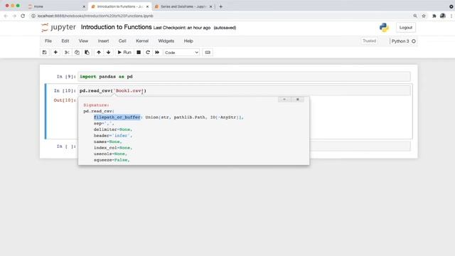 PYTHON FUNCTION BASICS using read_csv IMPORT a CSV FILE as a PANDAS DATAFRAME смотреть онлайн