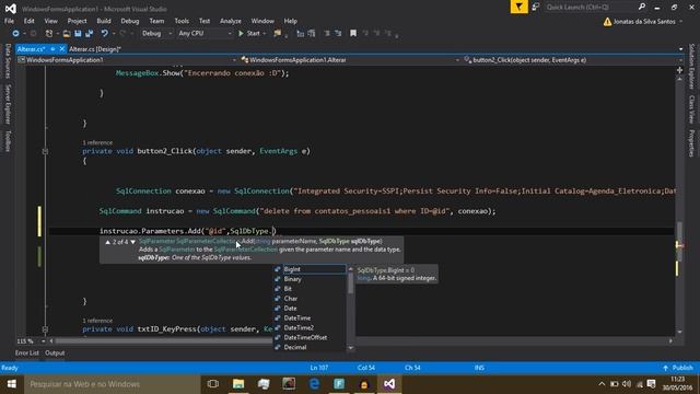 C# - EP7 - SQLServer Excluir - Visual Studio смотреть онлайн