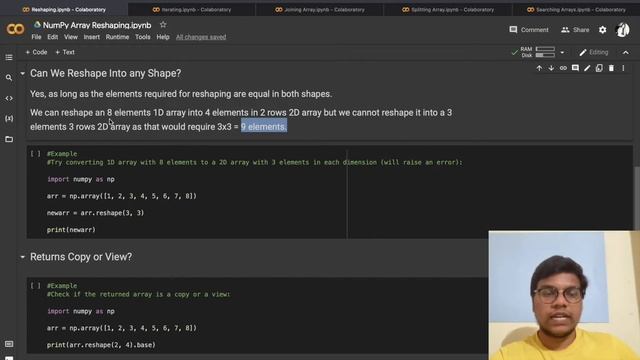 NumPy Array Reshape смотреть онлайн