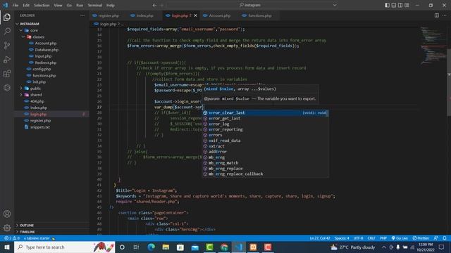 [18] Build Instagram Clone with PHP,MYSQL + JS:Creating the login user method смотреть онлайн
