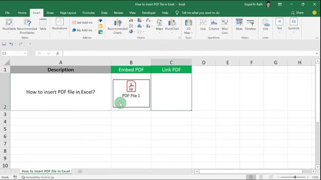 How to insert PDF file in Excel смотреть онлайн
