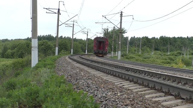 Электровоз ЧС7-040 с вагоном дефектоскопом смотреть онлайн