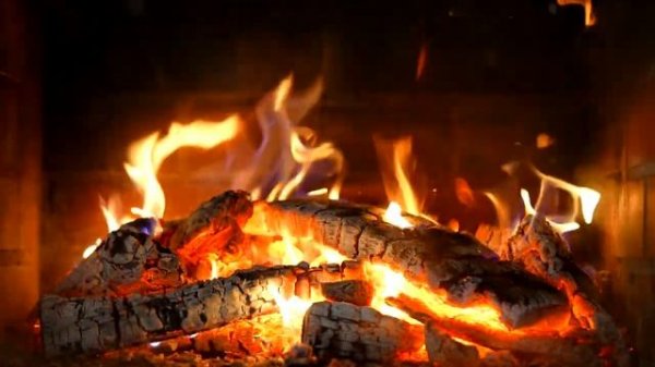 FIREPLACE 4K ? Cozy Fire Background (12 HOURS). Fireplace video with Burning Logs & Fire Sounds