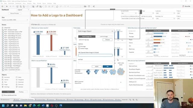 How to Add a Logo to a Dashboard in Tableau Using an Image Objectd смотреть онлайн