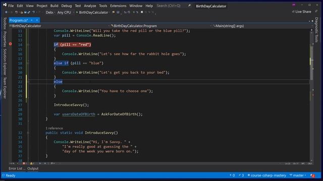 If Else Statements - C# Mastery Course смотреть онлайн