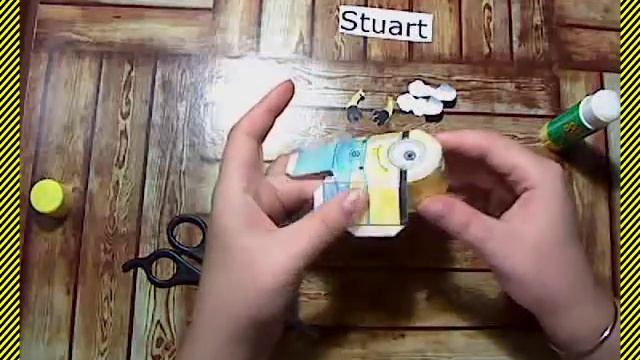 Как сделать миньона Stuart из бумаги. 3D модель + игрушка + раскраска + схема для распечатки.Легко! смотреть онлайн