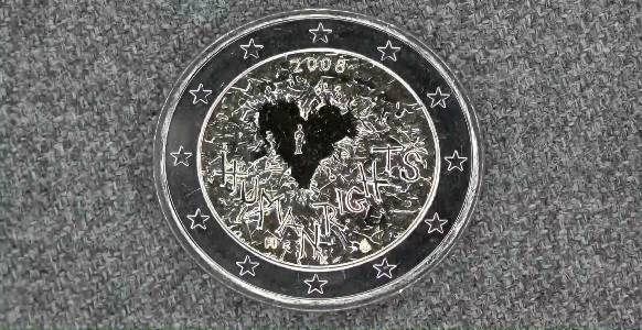 2 евро 2008 Финляндия. 60-я годовщина Всеобщей Декларации Прав Человека.