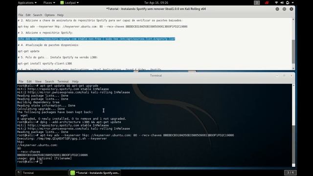 Tutorial - Instalando Spotify sem remover libssl1.0.0 em Kali Rolling x64 смотреть онлайн