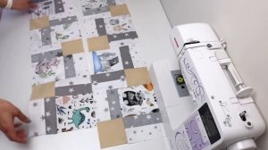 Небольшие кусочки ткани в большое изделие  /  Из остатков ткани сшила детское одеяло