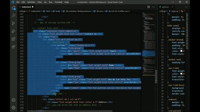 Part 4 College Website Full Landing Page Using HTML,CSS and Bootstrap (Video Play In Back Ground) смотреть онлайн