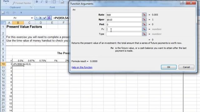 Excel PV Factor Table PV Function смотреть онлайн