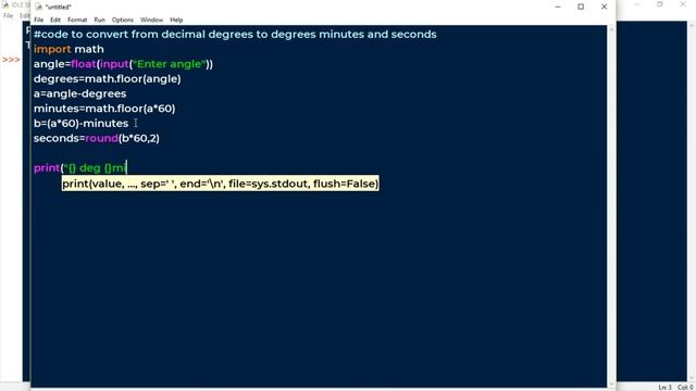 Python code to convert angles to degrees minutes and seconds смотреть онлайн