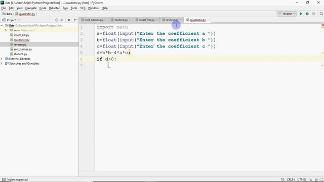 Program to find roots of a Quadratic Equation in Python | Using math library in python смотреть онлайн
