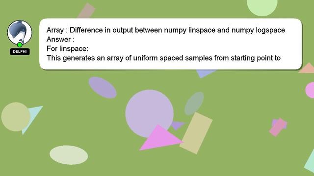 Array : Difference in output between numpy linspace and numpy logspace смотреть онлайн