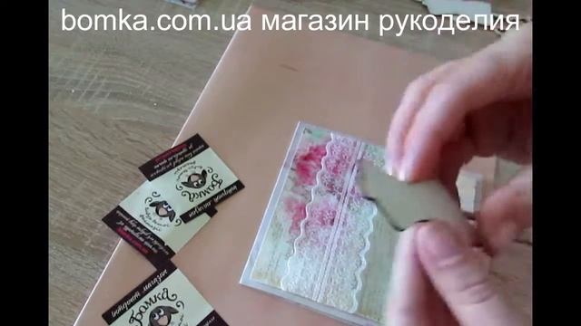 Скрапбукинг для дувешек. Открытка своими руками. Как сделать. Корпоративный вариант. смотреть онлайн