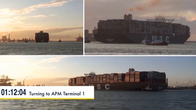 MSC Oscar Container Ship : Arriving in Rotterdam Port смотреть онлайн