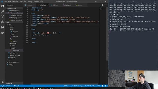 Serving static files with Flask - Python on the web - Learning Flask Series Pt. 4 смотреть онлайн