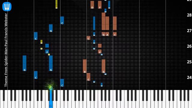 🎹Theme From Spider-Man, Solo & Chord, Paul Francis Webster, Synthesia Piano смотреть онлайн