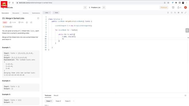 Merge K Sorted Lists ? | Leetcode 23 (Hard) | Java смотреть онлайн